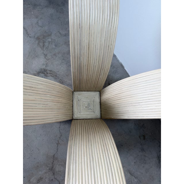 Vintage Coastal Organic Sculptural Pencil Reed Rattan Dining Table For Sale - Image 15 of 18