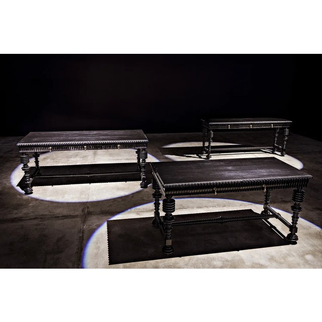 NOIR Portuguese Desk, Hand Rubbed Black For Sale - Image 11 of 12