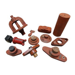 Set of 11 Industrial Wood Foundry Patterns & Casting Molds – Sculptural Decorative Objects For Sale