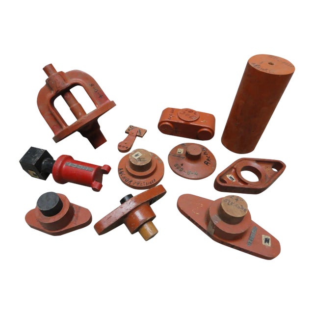 Set of 11 Industrial Wood Foundry Patterns & Casting Molds – Sculptural Decorative Objects For Sale
