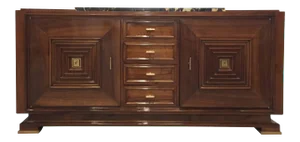 French Art Deco Buffet with Marble Top