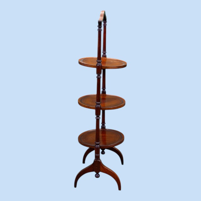 Late 19th Century Victorian English 3-Tier Cake Stand in Mahogany With Satinwood Stringing For Sale - Image 4 of 13