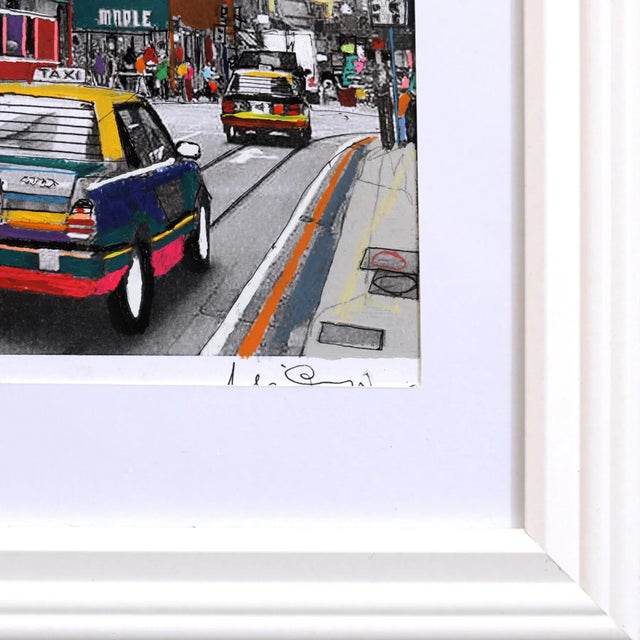 2020s Fast Glimpse Hong Kong - Colorful City Still Life Mixed Media Original Artwork by Fabio Coruzzi For Sale - Image 5 of 9