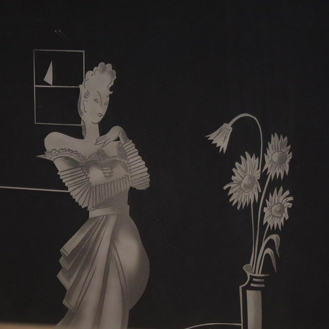 1950s 20th Century Italian Half-Moon Mirror, 1950s For Sale - Image 5 of 11