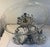 Metal Vintage Silver Metal and Crystal Epergne For Sale - Image 7 of 12