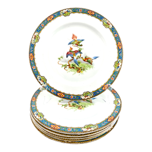 1920's John Maddock & Sons “Royal Vitreous” Bird Plates, Set of 6