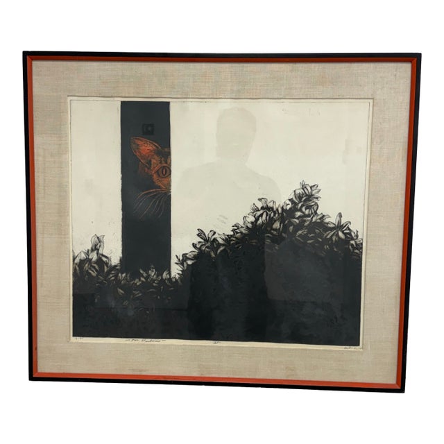 Gerson Leiber "Cat" Framed Lithograph, Signed For Sale
