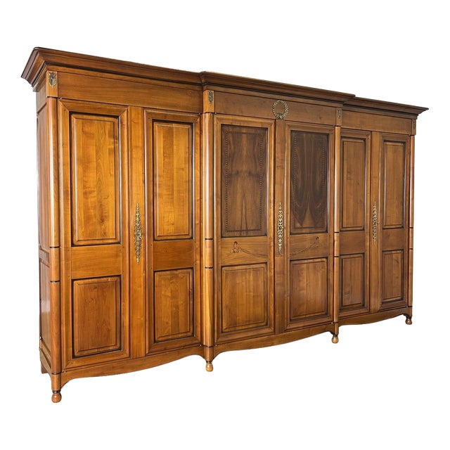 Vintage French Carved 6-Door Armoire For Sale