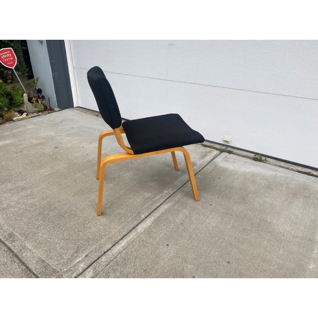 Rare vintage 1940's Joe Atkinson for Thonet side chair with classic molded birch plywood frame, this model having a...