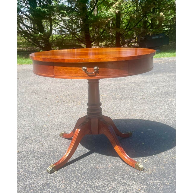 1950s Mersman 7494 Vintage Drum Pedestal Table For Sale - Image 16 of 16