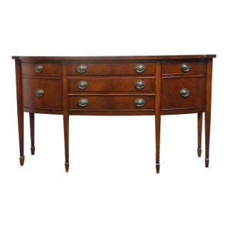 Vintage Antique Solid Mahogany Traditional Duncan Phyfe Style 99" Sideboard Buffet 314 For Sale