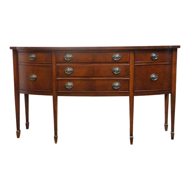 Vintage Antique Solid Mahogany Traditional Duncan Phyfe Style 99" Sideboard Buffet 314 For Sale