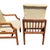 1980s 2 Henredon Scene One Campaign Dining Room Armchairs MCM Oak Brass For Sale - Image 12 of 14