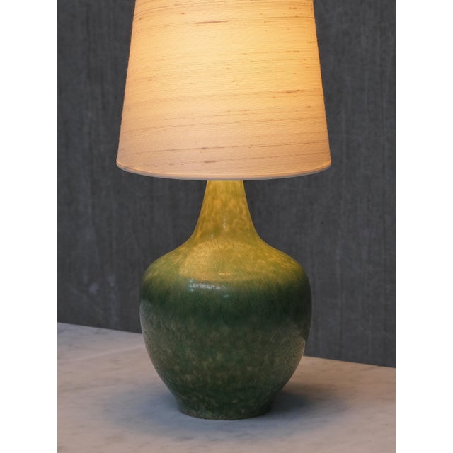 Cream Green Ceramic Table Lamp by Carl-Harry Stålhane for Rörstrand, Sweden, 1950s For Sale - Image 8 of 11