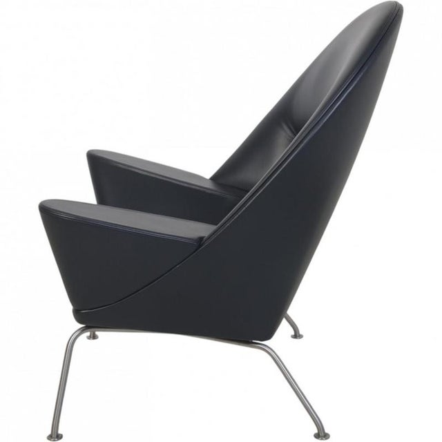 CH468 Oculus Chair in Black Classic Leather by Hans Wegner, 2000s For Sale - Image 11 of 17