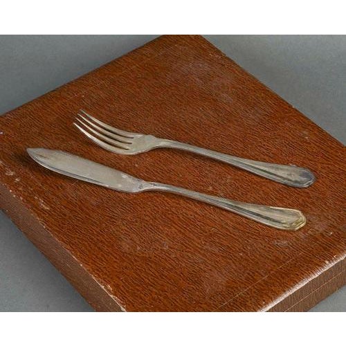 Fish Service with Forks and Knives from Christofle, 1960s, Set of 24 For Sale - Image 3 of 8
