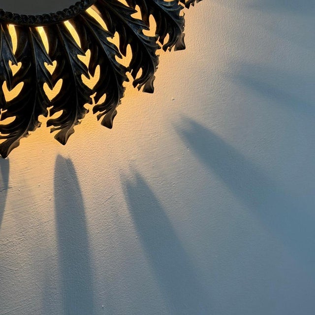 Large Italian Backlit Phytomorphic Mirror in Painted Metal, 1970s For Sale - Image 13 of 18