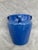 Ceramic Vintage Blue Three Handle Pottery Jar Vase For Sale - Image 7 of 16