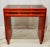 Vintage Asian Orangey - Red Set of Three Nesting Console Tables. Parsons Style Shape. Sourced From Southland Furniture....