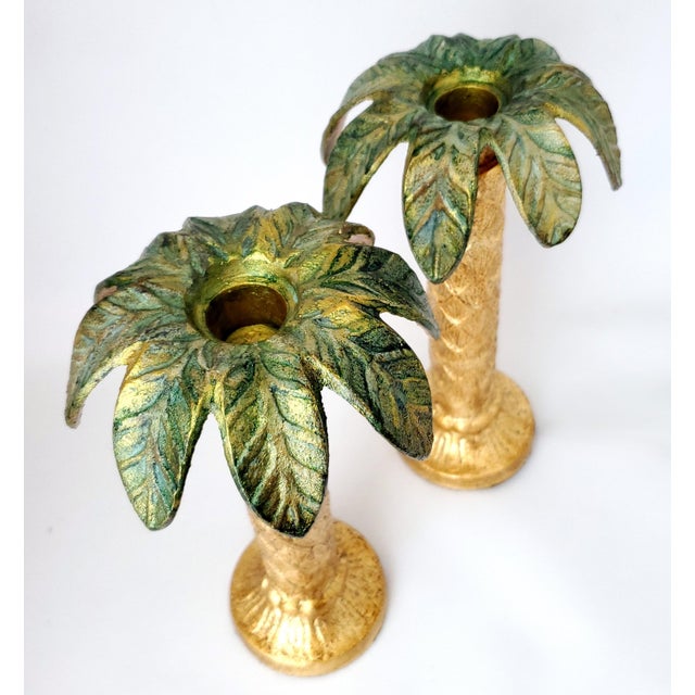 Chelsea House Inc Candle Holders Palm Tree For Sale - Image 4 of 6