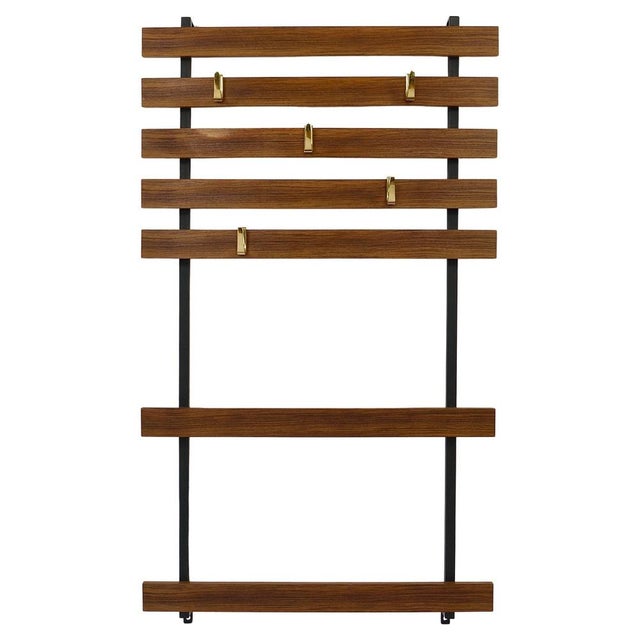Vintage Wall Coat Rack in Walnut by Carl Aubock, 1950s For Sale - Image 13 of 13