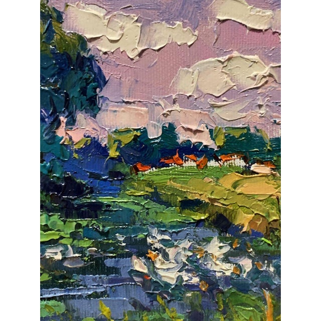 Oil Painting Geese Are Swimming in the Lake Oksana Ivanyuk For Sale - Image 6 of 11