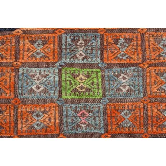 Textile 1960s Vintage Turkish Handmade Kilim Rug - 72"x120" For Sale - Image 7 of 12