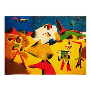 1940s After Joan Miró, "Characters, Mountain, Sky, Star" First Edition Swiss Offset Lithograph