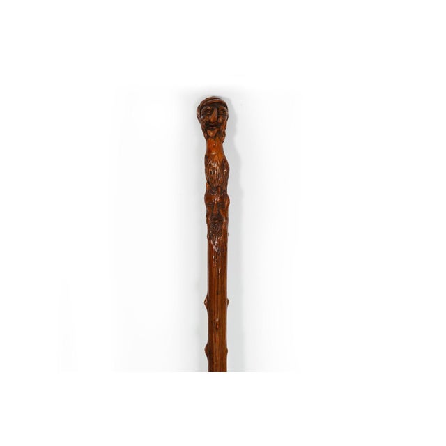 Early 20th Century Antique Folk Art Carved Walking Stick Whistle Cane For Sale - Image 9 of 18