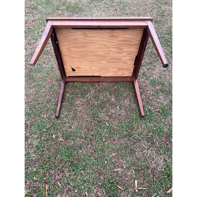 Wood Vintage One of a Kind Table With Framed Needlepoint Top For Sale - Image 7 of 7