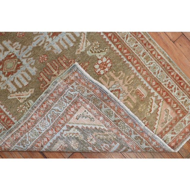 Textile Early 20th Century Zabihih Collection Elegant Brown Persian Malayer Throw Rug - 2'6" x 4'9" For Sale - Image 7 of 8