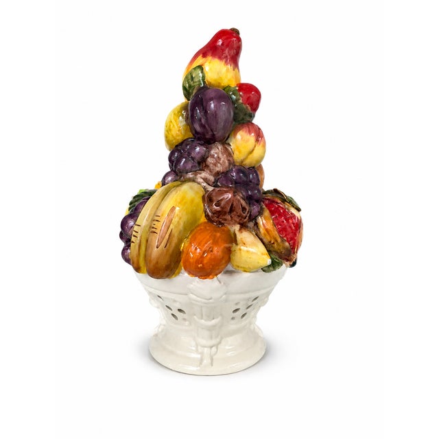 Mid-20th Century Italian Majolica Ceramic Fruit Topiary Centerpiece, 1970s For Sale - Image 12 of 12