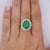 Modern 8.55 Carat Untreated Fei Cui a Jadeite Jade & Diamond Bezel Platinum Ring, Size 7.75 For Sale - Image 3 of 8