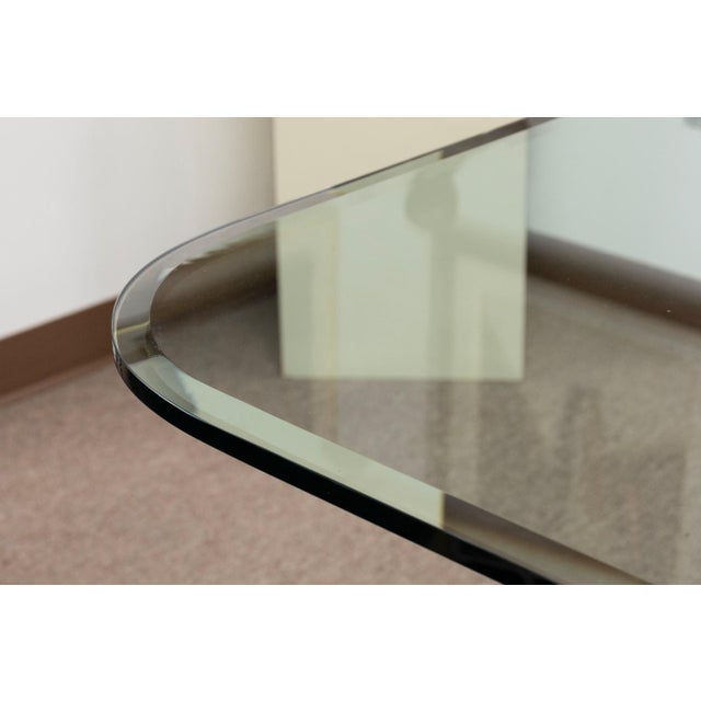 Art Deco Style Black Lacquer Dining Table With Glass Top For Sale - Image 4 of 7