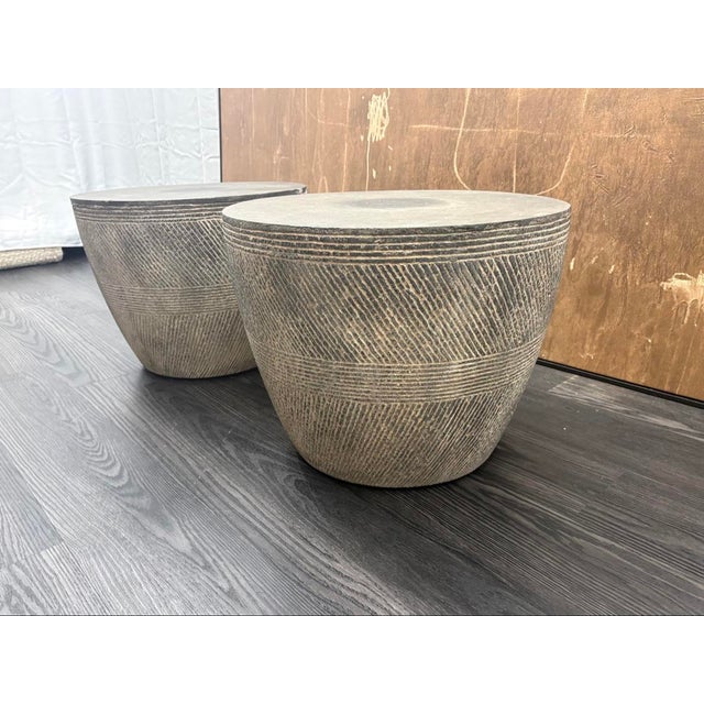 Rh Restoration Hardware Vetro Round Side Table – 21" Diam., Set of 2 For Sale - Image 14 of 18