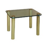 Pace Collection Brass & Glass Side Table For Sale