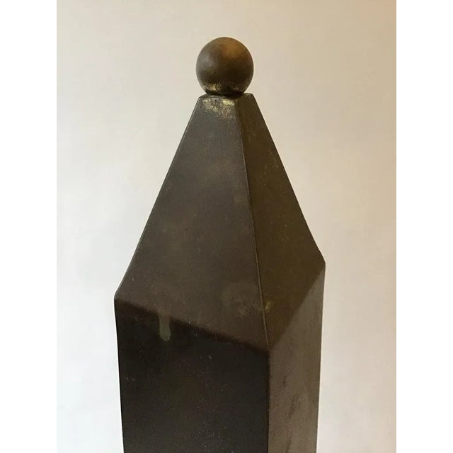 Metal 1960s Tall Italian Brass Obelisk For Sale - Image 7 of 11