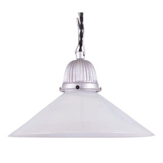 Mid-Century Chandelier in Metal and Opal Glass, Czech, 1970s For Sale