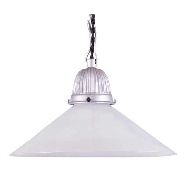 Mid-Century Chandelier in Metal and Opal Glass, Czech, 1970s For Sale