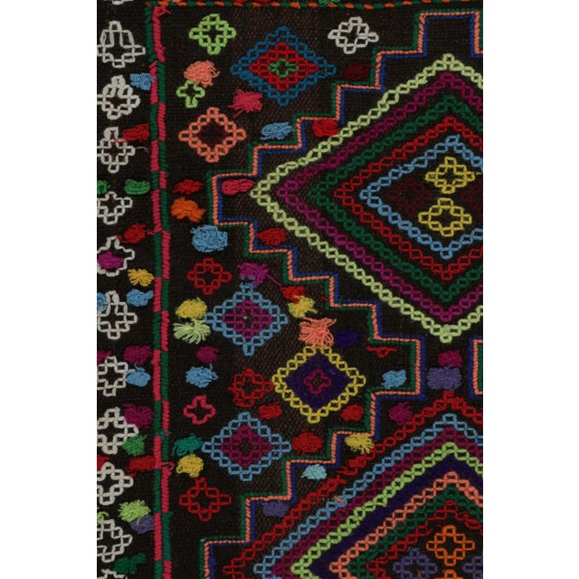 1950s Vintage Afghan Tribal Kilim in Brown With Geometric Patterns, From Rug & Kilim For Sale - Image 5 of 7