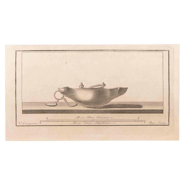 Vincenzo Campana, Oil Lamp to Hang, Etching, 18th Century For Sale