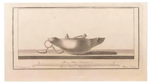 Vincenzo Campana, Oil Lamp to Hang, Etching, 18th Century