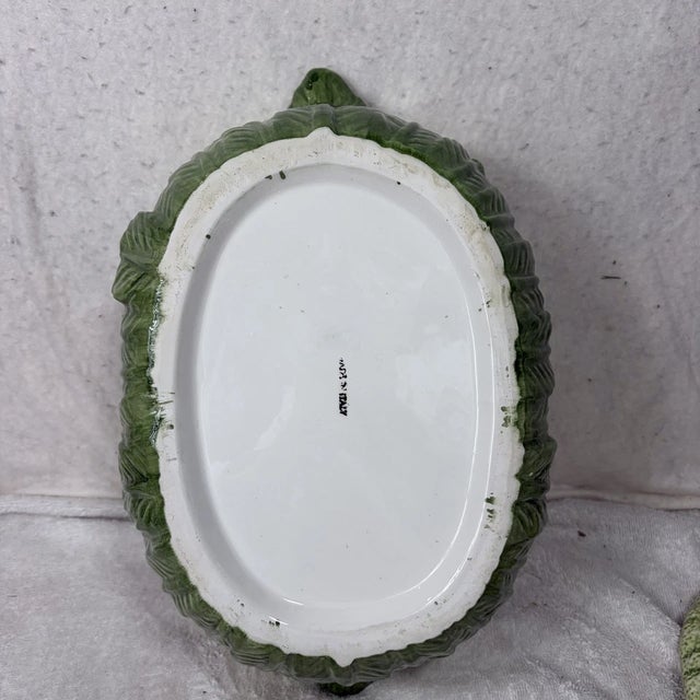 Vintage Italian Majolica Rabbit on Cauliflower Easter Soup Tureen For Sale In Houston - Image 6 of 10