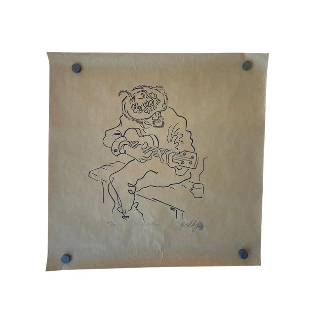 A striking and expressive limited edition print titled Luther by artist Belsky, showcasing a stylized line drawing of a...