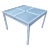 Square Aluminum & Frosted Glass Outdoor Dining Table For Sale