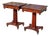 Antique Pair of Classical Mahogany Side Tables / Nightstands Sofa Table Set For Sale