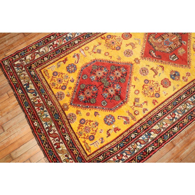 Early 20th Century Yellow Northwest Persian Tribal Rug For Sale - Image 18 of 18