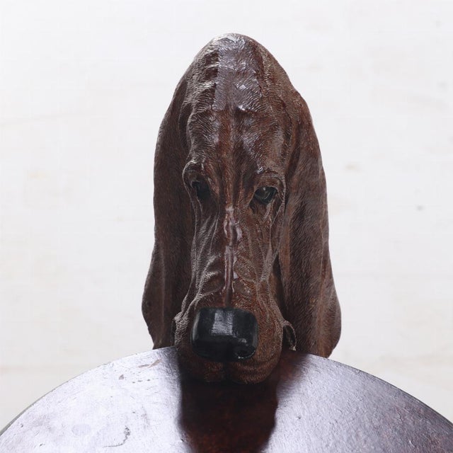 This adorable table depicts a Basset Hound Dog sitting up and Holding a Round Tray and waiting to serve you. A perfect...