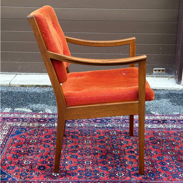 Mid-Century Modern Mid-Century Modern Signed Gunlocke Sculpted Walnut Armchair For Sale - Image 3 of 12