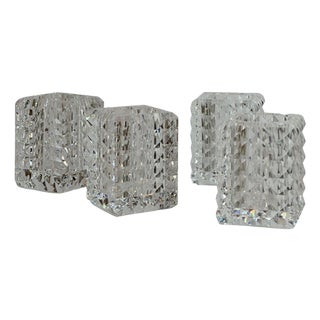 Faceted Optical Glass Candle Votives from Veritas, Texas, 2016, Set of 2 For Sale